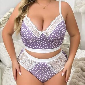 Plus High Waisted Sexy Bra | Panty Lingerie Set